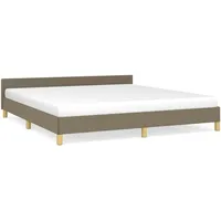 VidaXL Bettgestell mit Kopfteil Taupe 180x200 cm Stoff