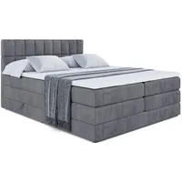 Altdecor Boxspringbett Dunkelgrau, Höhe ca. 20 cm, 140x200 cm,