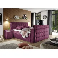 Set One by Musterring Boxspringbett "Richmond", rot (burgund), B:203cm