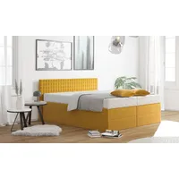 Westfalia Schlafkomfort Boxspringbett, gelb (sonnengelb), B:175cm L:210cm, Bezug: 100%
