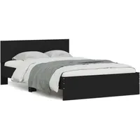 VidaXL Bettgestell mit Kopfteil Schwarz 120x200 cm1945138