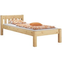 Erst-Holz Einzelbett Futonbett Bettrahmen Massivholz Kieferbett natur Rollrost Matratze