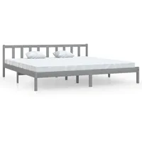 VidaXL Massivholzbett Grau Kiefer 200x200 cm