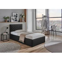 Westfalia Schlafkomfort Polsterbett "Danzig", schwarz, L:210cm, Bezug: Kunstleder 100%