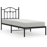 VidaXL Bettgestell mit Kopfteil Metall Schwarz 90x200 cm
