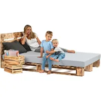Sunnypillow 180x200 cm Palettenbett mit Kopfteil Holzbett Massivholzbett Bett