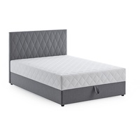 Atlantic Home Collection Benita, mit Taschen-Federkernmatratze und Bettkasten, grau