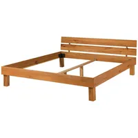 Massivmoebel24 TomMe #102) Bett Kernbuche 160x200x73 natur geölt beige