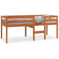 VidaXL Hochbett Wachsbraun 90x200 cm Massivholz Kiefer