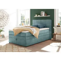Lomadox Boxspringbett 140x200 cm Jugendbett mit Bettkasten TEREZIN-09 Hotelbett