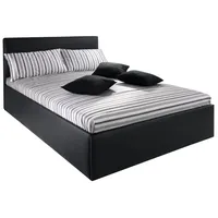 Westfalia Schlafkomfort Polsterbett, schwarz, B:128cm L:212cm, Bezug Bett: Kunstleder;Bonnell-Federkernmatratze: