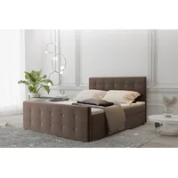 Fun Möbel Boxspringbett Schlafzimmerbett MAURO 160x200cm Stoff Soro Braun