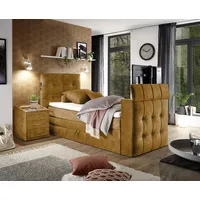 Set One by Musterring Boxspringbett "Richmond", gelb (amber), B:134cm