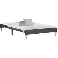 Homestyle4u Polsterbett mit Lattenrost 140x200 cm in Grau 2508