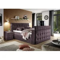 Set One by Musterring Boxspringbett "Richmond", lila (aubergine), B:203cm