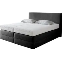Westfalia Schlafkomfort Boxspringbett, schwarz, B:175cm L:205cm, Microvelours (100% Polyester),