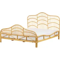 Beliani Bett mit Lattenrost Rattan DOMEYROT 180 x 200