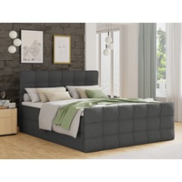 Sofnet Boxbett, Dunkelgrau, Textil, H3, Rechteckig, 180x200 cm, Schlafzimmer,