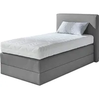 Westfalia Schlafkomfort Boxspringbett, grau, B:105cm L:205cm, Strukturstoff (77% Polyester