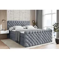 Altdecor Boxspringbett Grau, Höhe ca. 20 cm, 120x200 cm,