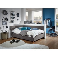 Meise Möbel meise.möbel Polsterbett Cool mit Lattenrost Cord Anthracite