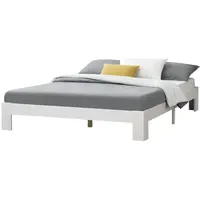 [en.casa] Holzbett Raisio 180x200 cm mit Lattenrost Weiß