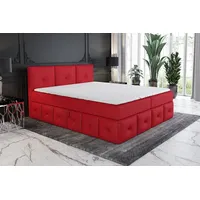 Mebloland Boxspringbett BOLLI mit 2 Bettkästen, Bonell-Matratze und Topper.