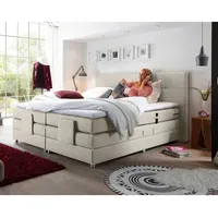 Lomadox Boxspringbett Hotelbett Doppelbett MANAUS-09 in Ivory Creme, Komfort