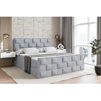 Altdecor Boxbett, Hellgrau, Höhe ca. 19 cm, 120x200 cm,