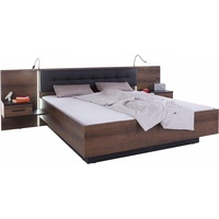 Forte Bettanlage "Bellevue", grau (schlammeichefarben, kunstleder anthrazit), B/H: 180cm