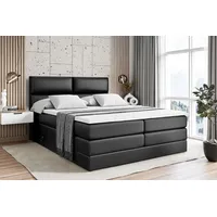 Altdecor Boxspringbett Schwarz Hochglanz, Höhe ca. 20 cm, 200x200