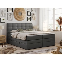 MKS Meble Boxspringbett Dunkelgrau, Textil, 2-Sitzer, H3, Rechteckig, 200x200
