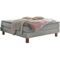 Hasena Boxspringbett Grau, Eiche Bianco, B:140cm L:200cm, Komplettbetten, Boxspringbett,