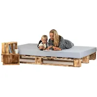 Sunnypillow 200x200 cm Palettenbett aus Holz Holzbett Massivholzbett Bett