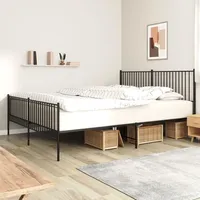 VidaXL Bettgestell mit Kopf- und Fußteil Metall Schwarz 200x200