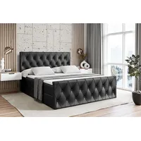 Altdecor Boxbett, Schwarz Hochglanz, Höhe ca. 21 cm, 200x200