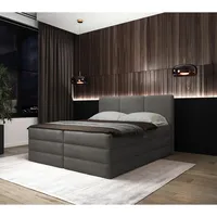 Roller Boxspringbett - anthrazit - H2/H3 - inklusive Topper
