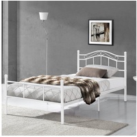 [en.casa] Metallbett 120x200 cm Weiß