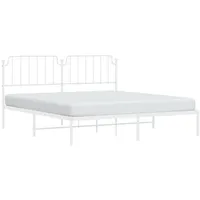 VidaXL Bettgestell mit Kopfteil Metall Weiß 180x200 cm