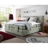 Lomadox Boxspringbett Hotelbett Doppelbett MANAUS-09 in silber, Komfort Topper,