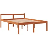 VidaXL Seniorenbett Wachsbraun 140x190 cm Massivholz Kiefer
