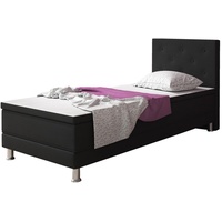 Inter Boxspringbett Esra 90x200 Webstoff Schwarz