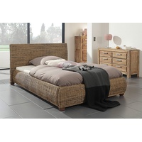Wolf Möbel Rattanbett "Round" 160x200cm Rattan Holz Doppelbett Bettgestell