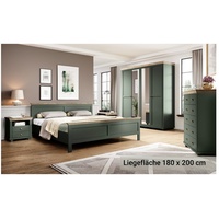 Lomadox Schlafzimmer Set grün Landhausstil Liegefläche 180 x 200