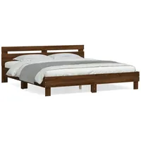 VidaXL Bettgestell mit Kopfteil Braun Eichen-Optik 160x200 cm