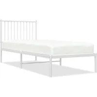 VidaXL Bettgestell mit Kopfteil Metall Weiß 80x200 cm