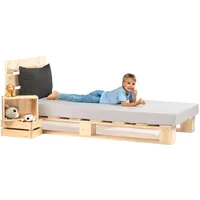 Sunnypillow 100x200 cm Palettenbett mit Kopfteil Holzbett Bett aus