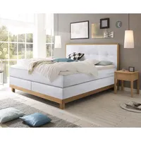 Hasena Chalet Boxspringbett 140-180 cm braun Weiß, Liegefläche:160 x