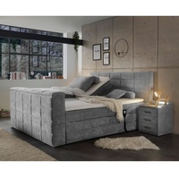 Lomadox Boxspringbett 180x200 cm, mit TV-Halterung, elektrisch verstellbar und