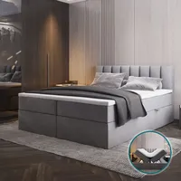 Trada Boxspringbett 180x200 mit Bettkästen H3 Grau -